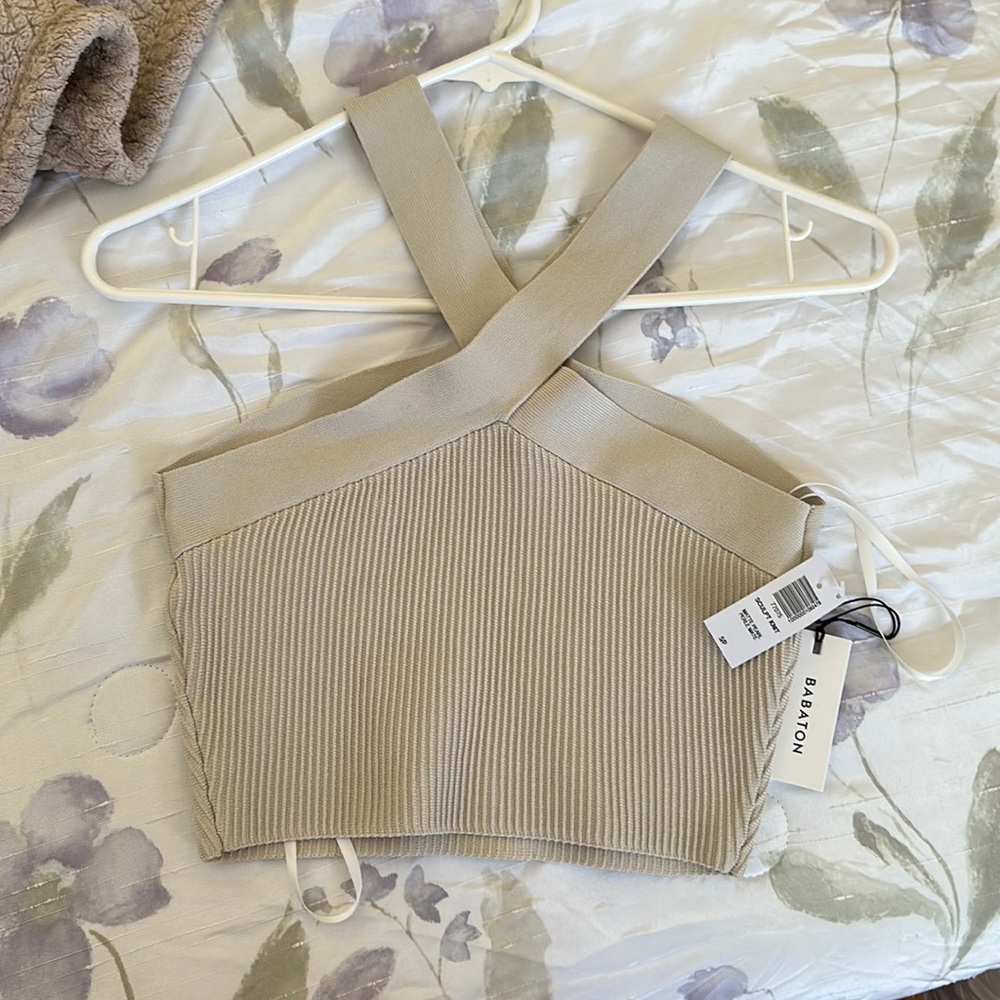 NWT Aritzia Sculpt Knit Criss Cross Cropped Tank